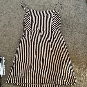 Pink and black striped dress